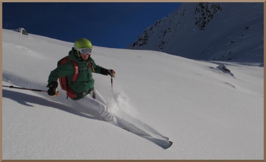Free ride skiing in Gressoney white powder